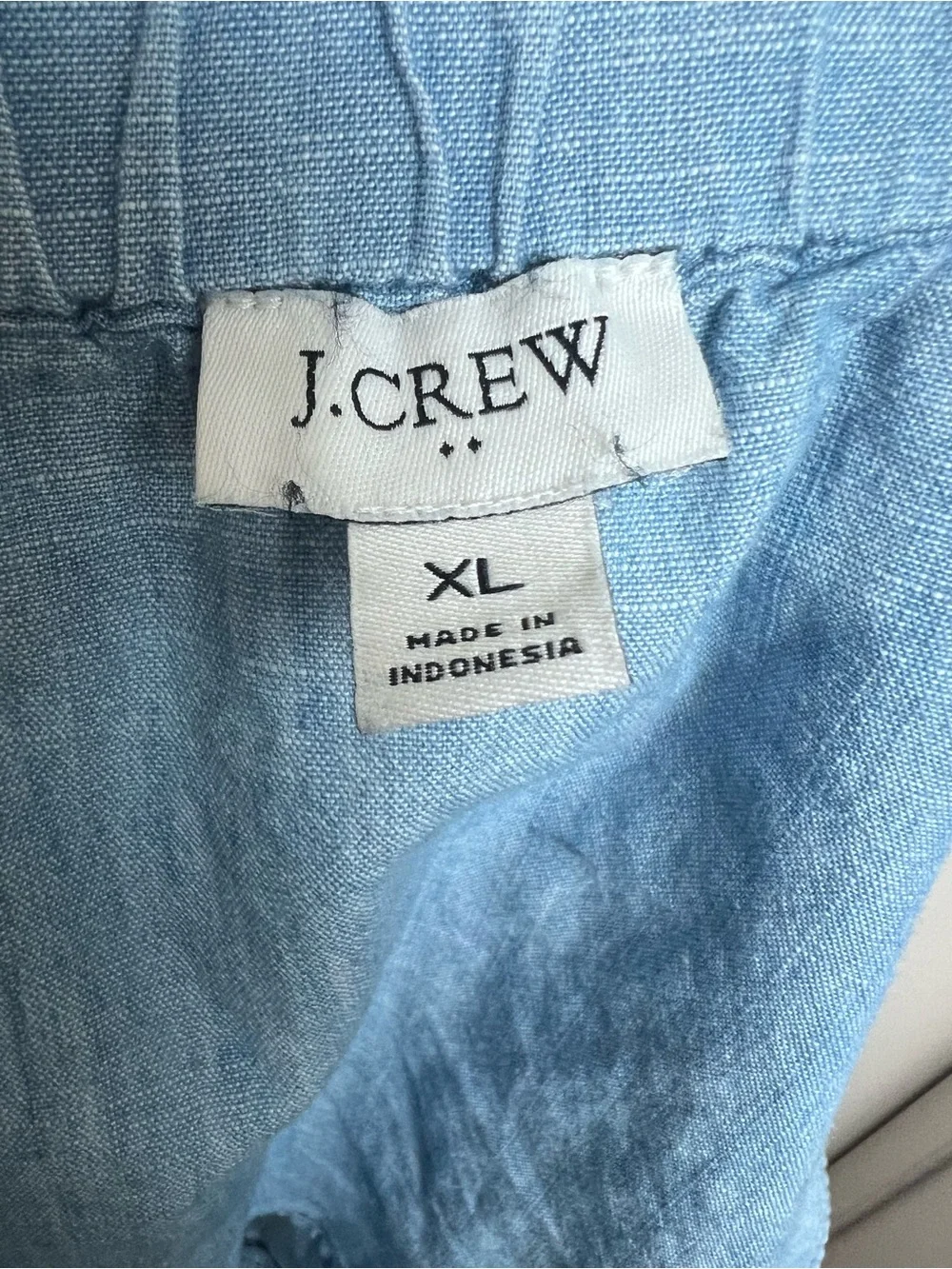 J.Crew Blue Chambray Ruffle Strap Button Front Tank Top XL 100% Cotton